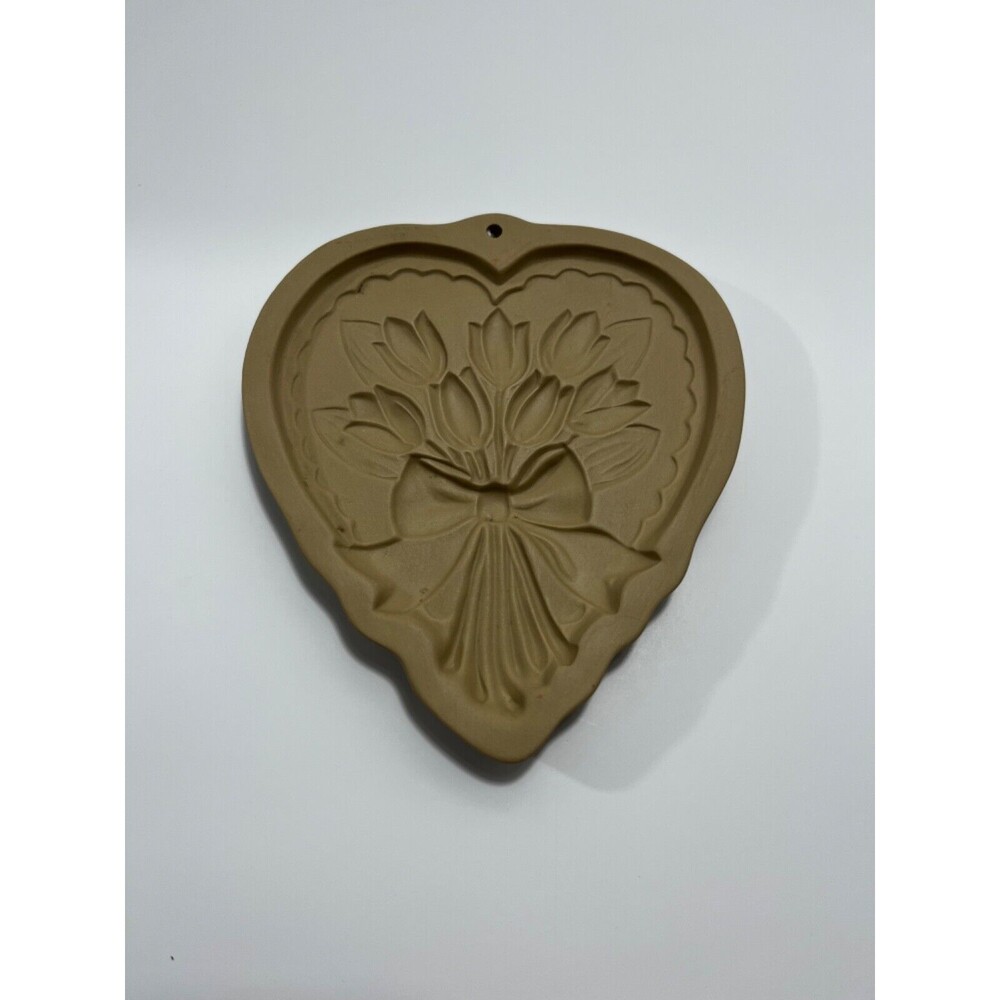 Brown Bag Cookie Art Mold Hill Design Tulip Bouquet in Heart - 1989